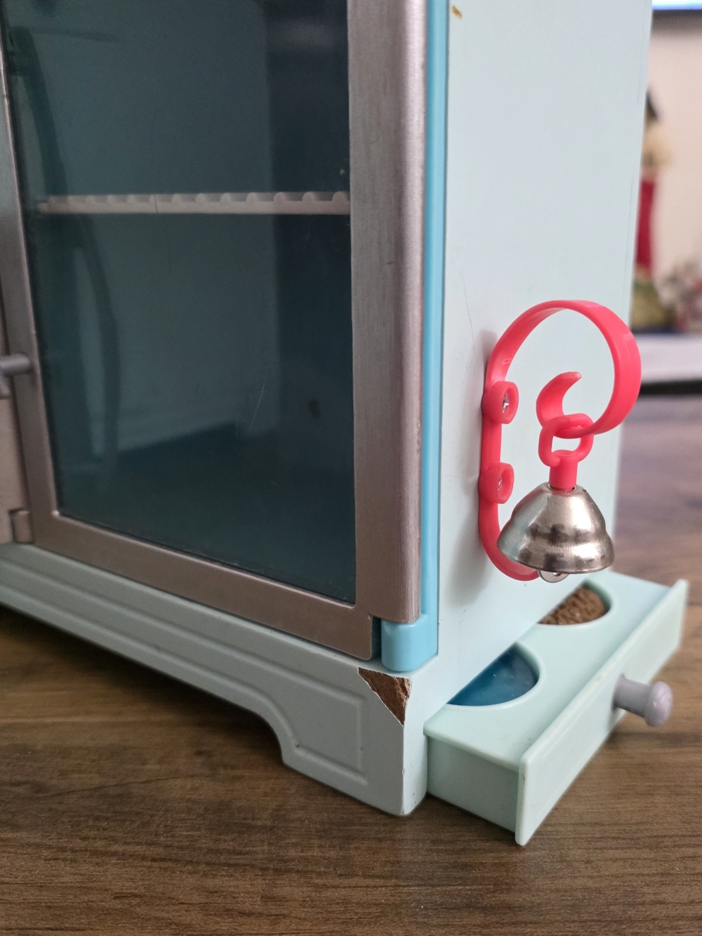 American Girl Aqua Play Kitchen with Silver Accents Retired - Picture 2 of 12
